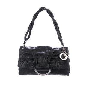 Dior Demi Lune Black Pebble Leather Shoulder Bag